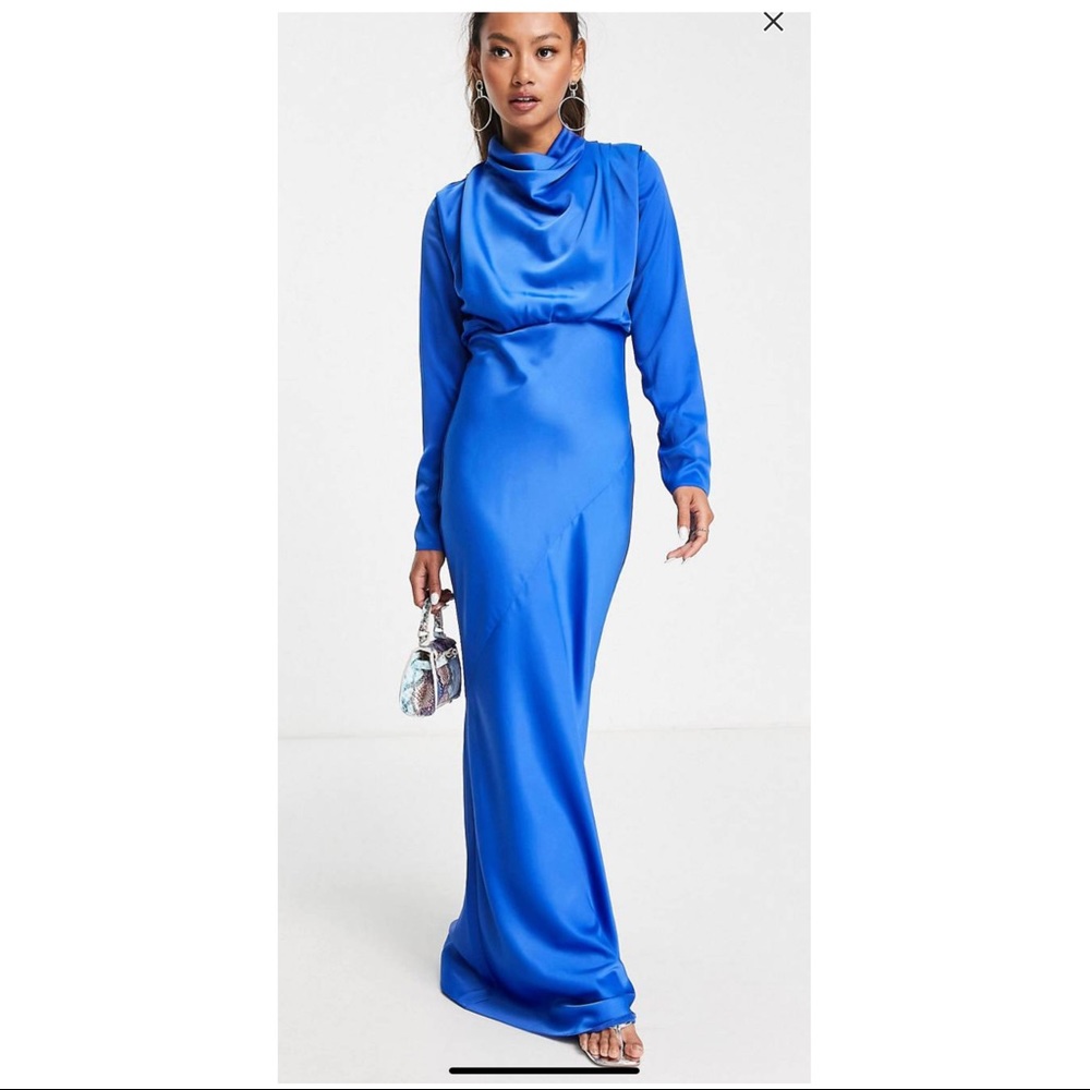 ASOS DESIGN High Neck Drape Maxi Dress